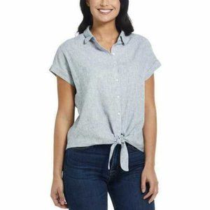 Weatherproof Vtg Ladies Tie Front Top